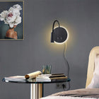 Lampka do czytania na łóżku, 3 w + 8 w , montaż ścienny z 2 przełącznikiem kinkiet LED czarny aluminiowy, sypialnia, 14
