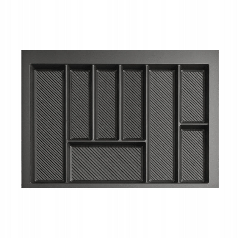 Wkład na sztućce do szuflady 70 cm rejs MAX organizer grafitowy 650x490 mm tacka kuchenna, antypoślizgowa, 8 przegródek