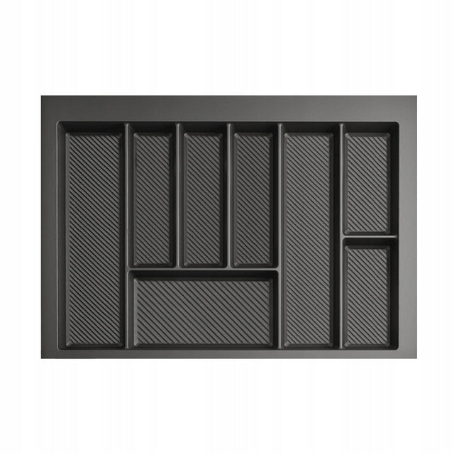 Wkład na sztućce do szuflady 70 cm rejs MAX organizer grafitowy 650x490 mm tacka kuchenna, antypoślizgowa, 8 przegródek