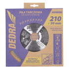 Piła tarczowa do aluminium z węglikiem DEDRA H210100 100 zębów śr.210x30mm ostrze tnące do metali nieżelaznych, do