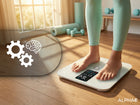 Waga Łazienkowa Elektroniczna Sportowa Alpha - Aplikacja Po Polsku BMI biały