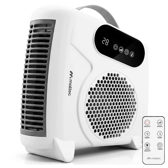 Farelka termowentylator grzejnik elektryczny termostat 2000W pilot biały