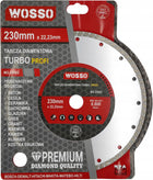 Tarcza diamentowa 230mm do betonu kostki kamienia cegły TYP turbo PRO wosso cięcia ceramiki, płyt cementowych, otwór