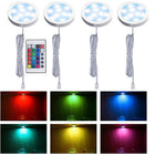 Zestaw 4x Oczko Meblowe nad Blat Oprawa LED Podszafkowa Kuchenna 2.5W RGB lampki do szafek, światło wielokolorowe 12V