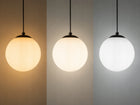 Lampa wisząca zwis żyrandol sufitowy loft szklany klosz kula na 1 LED E27 czarno-biała oprawa do salonu jadalni kuchni