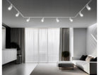 Zestaw Szynoprzewód Szyna 4m + 8x Lampa GU10 LED oświetlenie sufitowe, białe oprawy do wnętrz, 8 punktów światła, do 10