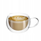SZKLANKI TERMICZNE KUBKI DO KAWY LATTE HERBATY ZESTAW 2 szt. KAMILLE szkło z podwójną ścianką 300 ml bezbarwne naczynia