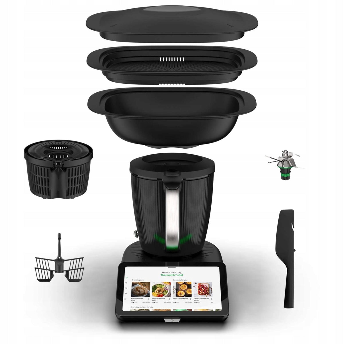 Nowy thermomix TM7+Cookidoo 1rok+Akcesoria+Pakiet Gigantyczny nominalna czarny