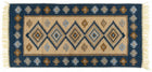 Dywan kilim tkany dwustronny wzór 80x150cm frędzle bawełniany chodnik orientalny niebieski prostokątny do wnętrz