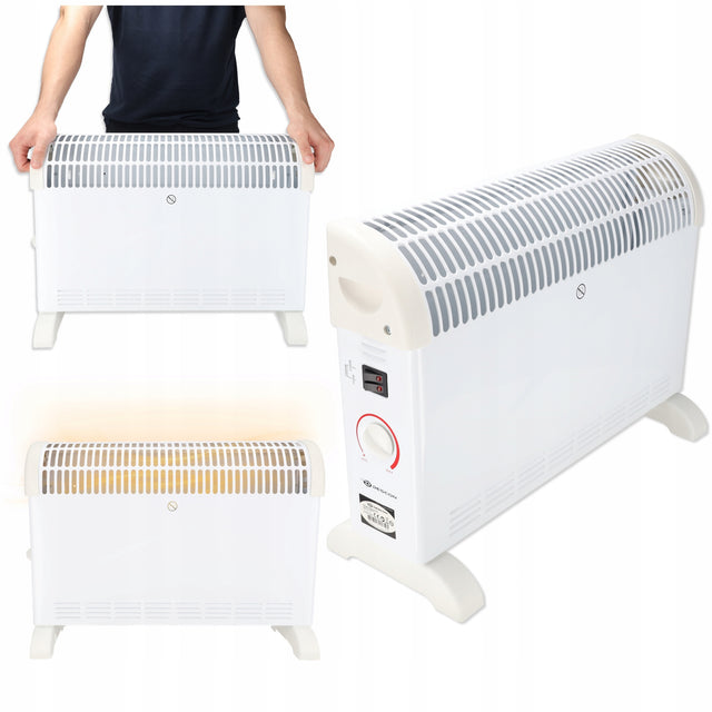 Grzejnik elektryczny 2000W energooszczędny termostat biały konwektorowy 325 mm 550 mm grzewcza