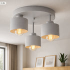 Lampa Sufitowa Żyrandol Plafon 3xE27 Szara Cementowa Urban GrayRoller LOFT oprawa wisząca metalowa 3-punktowa do salonu