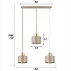 Lampa wisząca sufitowa nowoczesna 3xE27 ZŁOTA beżowa GLAMOUR nowoczesna żyrandol metalowy 3-punktowy do salonu i jadalni