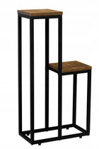 Kwietnik stojący metalowy czarny stojak na kwiaty loft industrialny 67cm podstawka pod doniczki, do 2 donic, dekoracja