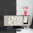 Zegary budzik elektorniczny cyfrowy z projektorem LED lustro termometr 18.5 cm srebrny tworzywo sztuczne