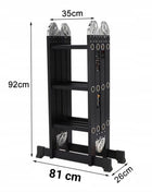 Drabina aluminiowa przegubowa składana wielofunkcyjna 4x3 stab.81cm+podest do domu i warsztatu, udźwig 150 kg, wysokość