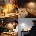 BEZPRZEWODOWA LAMPKA STOŁOWA LED DOTYKOWA ŚCIEMNIALNA AKUMULATOROWA LAMPKA oświetlenie nocne do sypialni różowe 34 cm 5