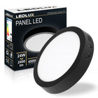Panel LED natynkowy 24W NW czarny 22,5cm Plafon lampa sufitowa koło oprawa oświetleniowa z wbudowanym źródłem światła