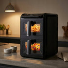 Frytkownica beztłuszczowa dwukomorowa pionowa 10l AIR fryer 2700W x50 wkład czarny