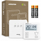 BEZPRZEWODOWY STEROWNIK KOTŁA PIECA REGULATOR TEMPERATURY TERMOSTAT AURATON biały