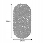 Mata łazienkowa antypoślizgowa 66x34 cm szara pod prysznic do wanny odporna dywanik kąpielowy owalny grubość 5 mm