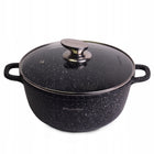 Garnek 4,5 L marmurowy tradycyjny z pokrywką indukcja piekarnik kamille aluminiowe naczynie kuchenne 24 cm do gotowania