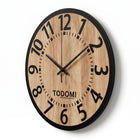 Zegar ścienny duży drewniany cichy na ścianę nowoczesny loft czytelny 34 cm brązowy drewno