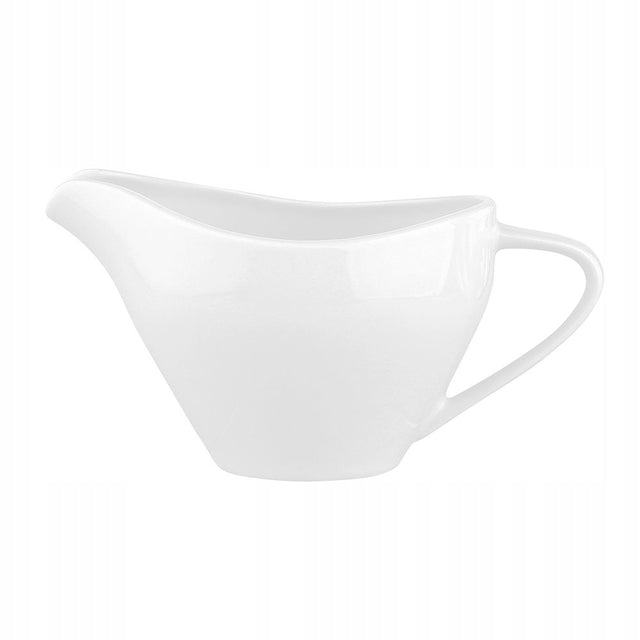 Sosjerka do sosów dipów porcelanowa MariaPaula Moderna 450 ml łódeczka na dressing, biała, można myć w zmywarce
