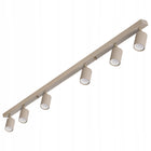 LAMPA SUFITOWA 6x GU10 wisząca żyrandol kinkiet Beżowa Kaszmir ryflowana oprawa punktowa prostokątna do wnętrz, 35 W na