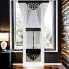Panel dekoracyjny balkonowy z ażurem koraliki czarny design 120X250 CM L802 firana woalowa ekranowa geometryczna na