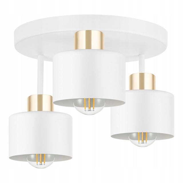 Lampa sufitowa wisząca LED żyrandol plafon loft nowoczesna E27 glamour oprawa metalowa biała 3-punktowa do wnętrz