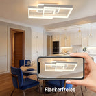 Inteligentna lampa sufitowa LED z pilotem+aplikacją, 40W, 3600 lm, biały plafon prostokątny do salonu i sypialni