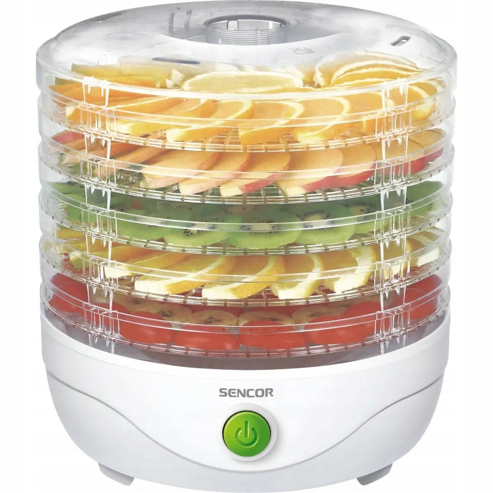 Suszarka spożywcza do suszenia żywności Sencor SFD 750WH 250W 5 sit Biała dehydrator grzybów, ziół, warzyw i owoców