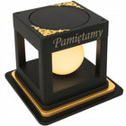 Znicz solarny LED lampion na grób statuetka cmentarz znicze złoty lampka nagrobna, dekoracja pomnika, wysokość 14 cm