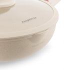 PATELNIA WOK Głęboka Indukcja GAZ POKRYWKA Konighoffer Creamy Marble 30 cm nieprzywierająca, do kuchenek ceramicznych i