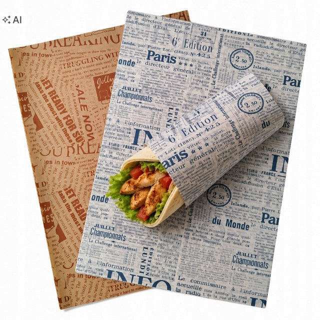 Papier spożywczy gazeta arkusz do pakowania żywności 100 SZT 25x35 CM 0443
