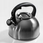 Srebrny czajnik z gwizdkiem tradycyjny 2,5 L indukcja GAZ stal nierdzewna do zagotowania wody, przygotowania herbaty i
