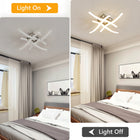 Lampa sufitowa LED żyrandol biały+chrom nowoczesna do salonu z pilotem 28W oprawa wisząca aluminiowa 4-punktowa