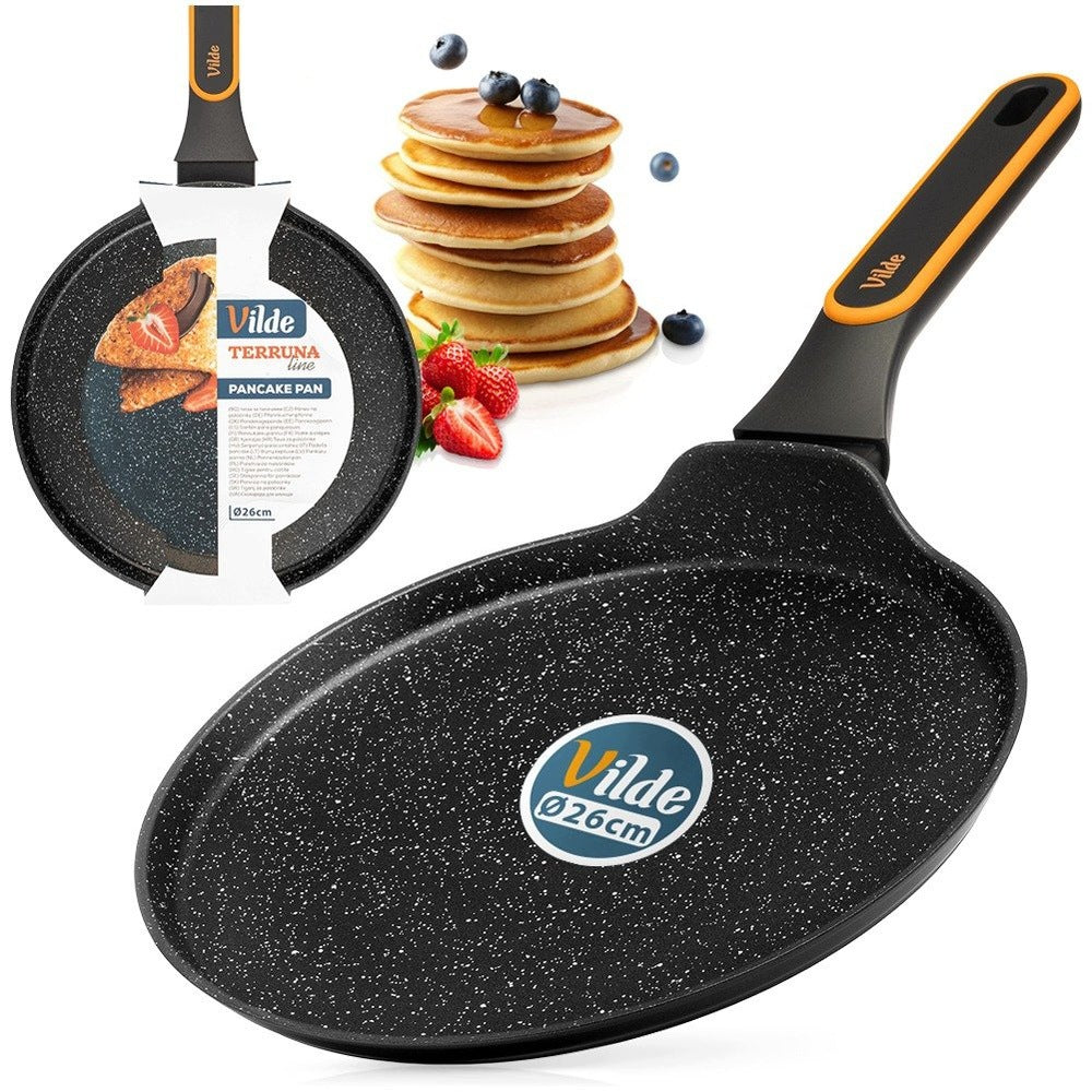 Patelnia granitowa do naleśników placków omletów niska płaska 26 cm vilde 2 mm /Wzór
