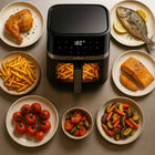 Frytkownica beztłuszczowa AIR fryer frytownica duża 8l 1800W misa XL czarny