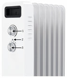 Grzejnik olejowy elektryczny TERMOSTAT olejak 7 żeberek DEDRA moc 1500W 14 mm 67 mm grzewcza biały