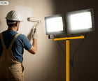 Stojak Statyw 200W Naświetlacz Lampa Robocza Halogen Budowlany z Wtyczką LED 100 w 9000 lm IP66 4500 K światło neutralne