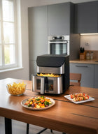 Frytkownica beztłuszczowa 1800W airfryer 8l nieprzywierająca 12 programów srebrny/szary