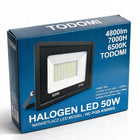 Halogen LED 50W naświetlacz slim zewnętrzny roboczy oszczędny do magazynu reflektor budowlany 5000 lm 6000K IP66 zimne