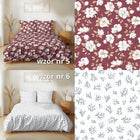 Komplet Pościeli 100% Bawełna 160x200 cm - Kwiaty Boho Beżowe Tło poszewki 70x80, 3 części, zapięcie na suwak