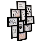 Ramka na zdjęcia 10x15 duża multi foto 10 zdjęć czarna kolaż na ścianę loft galeria fotografii, dekoracja wnętrza z