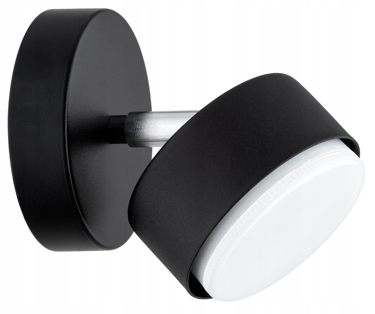 Kinkiet Lampa Ścienna Halogenowa Spot Regulowana Czarna Mono Gx53 oprawa metalowa 1x30W do wnętrz