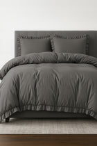Pościel z falbanką 160x200 +2 poszewki PREMIUM komplet pościeli przytulny mikrofibra, zamek błyskawiczny, poduszka