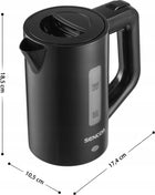 Czajnik turystyczny elektryczny bezprzewodowy 0,5l sencor 1100W + DWA kubki 0.5 l 1100 w czarny tworzywo sztuczne