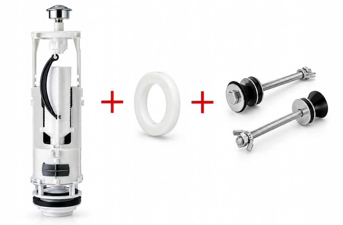 Cersanit zawór spłukuący spustowy do kompaktu 3/6L k99-0049 mechanizm spłuczki, część zamienna do toalety, biały