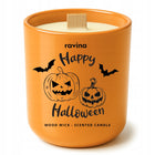 Świeca sojowa zapachowa Halloween Dynia Pumpkin Spice 175 g drewniany knot świeczka aromatyczna do domu, dekoracja